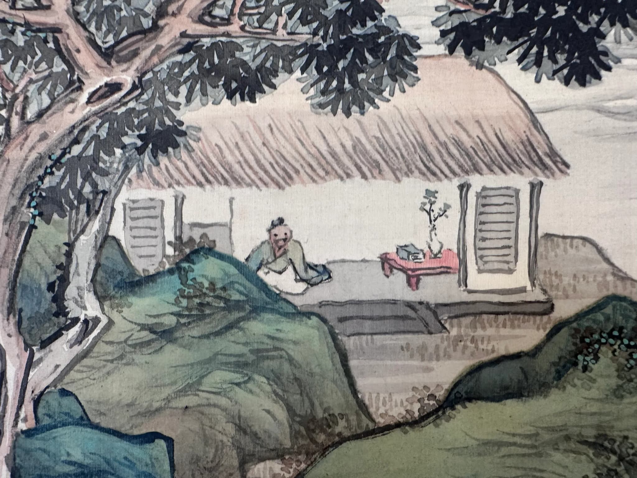 Kanō Uhō — Secluded Dwelling by an Autumn Stream, Meiji Period