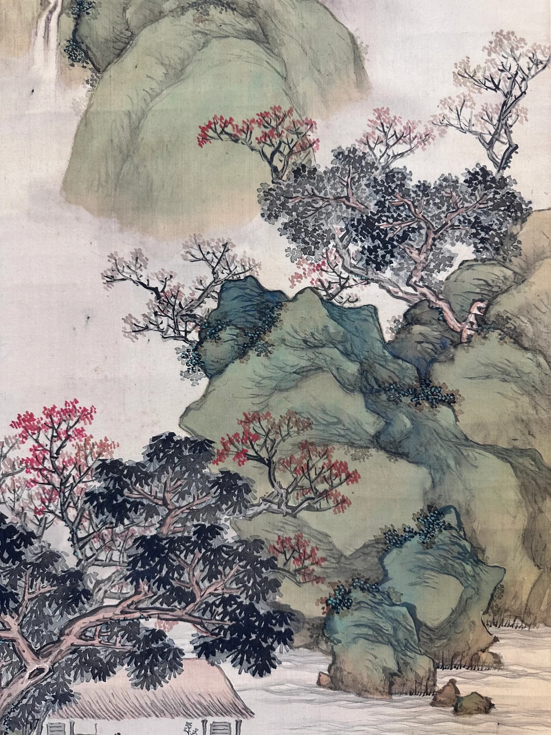Kanō Uhō — Secluded Dwelling by an Autumn Stream, Meiji Period