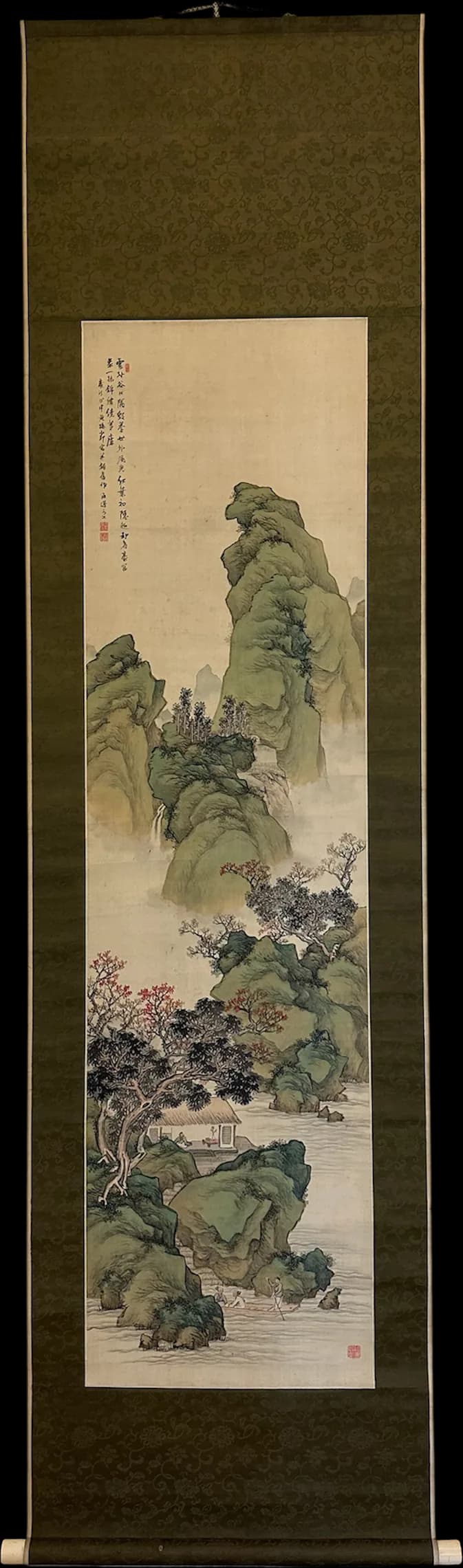 Kanō Uhō — Secluded Dwelling by an Autumn Stream, Meiji Period