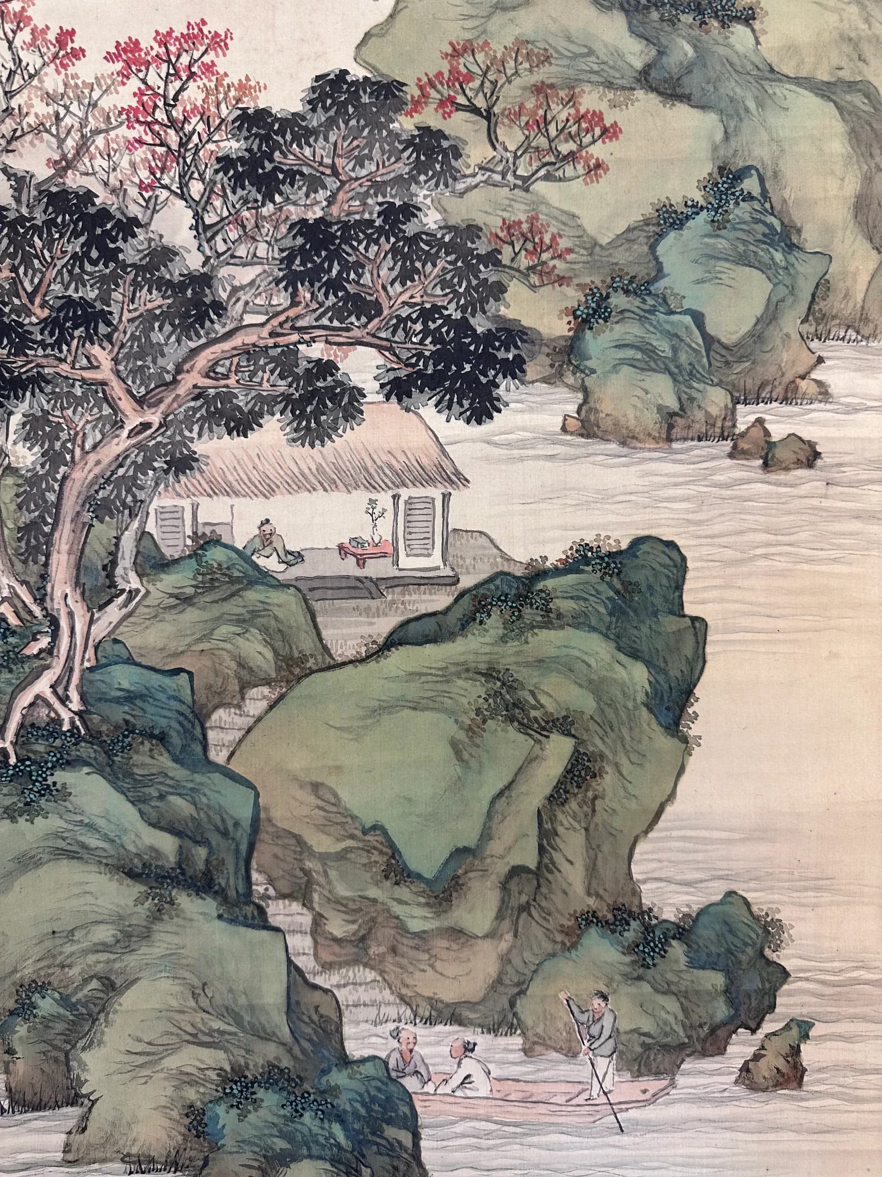 Kanō Uhō — Secluded Dwelling by an Autumn Stream, Meiji Period