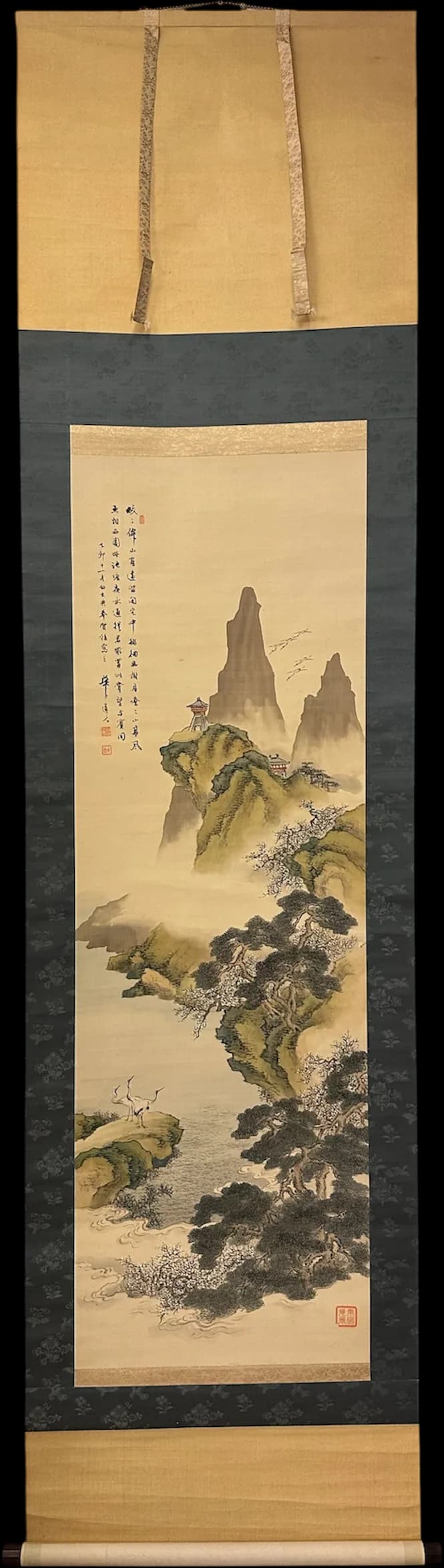Kurobe Nenge — Blue-Green Landscape of Hōrai in Auspicious Mist, Taishō Period