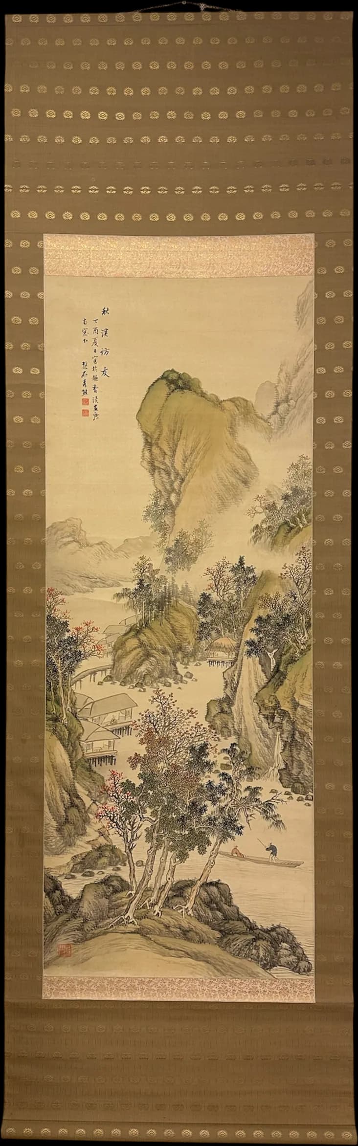 Mori Kinseki — Visiting a Friend by an Autumn Stream, Meiji Period