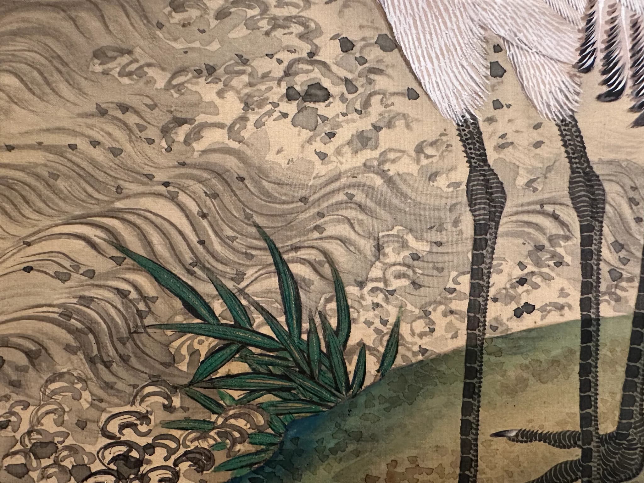 Watanabe Kaiko — Cranes with Rising Sun, Taishō Period