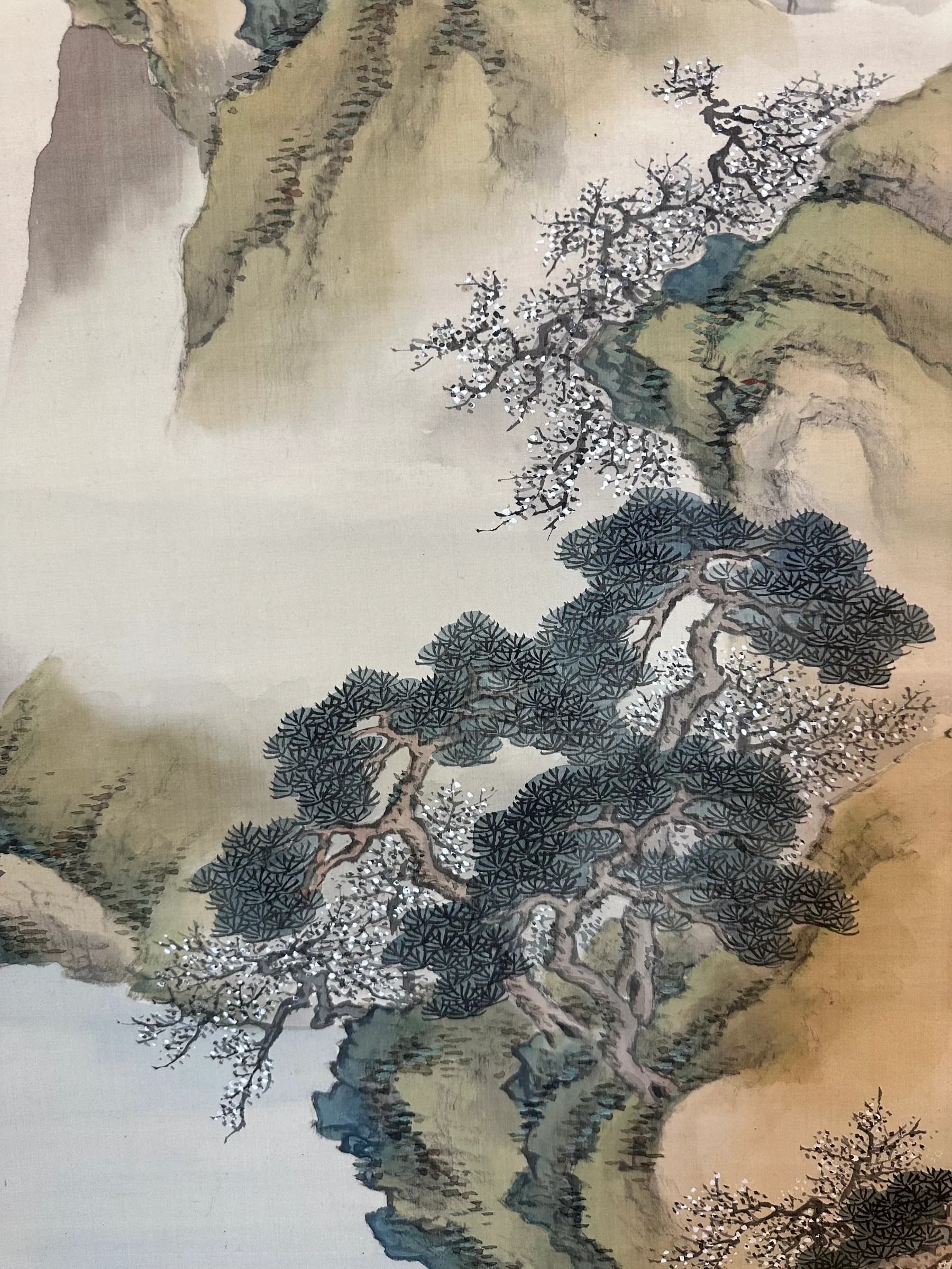 Kurobe Nenge — Blue-Green Landscape of Hōrai in Auspicious Mist, Taishō Period