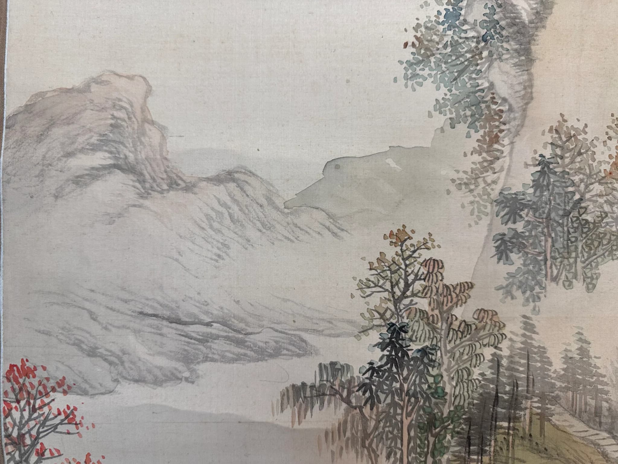Mori Kinseki — Visiting a Friend by an Autumn Stream, Meiji Period