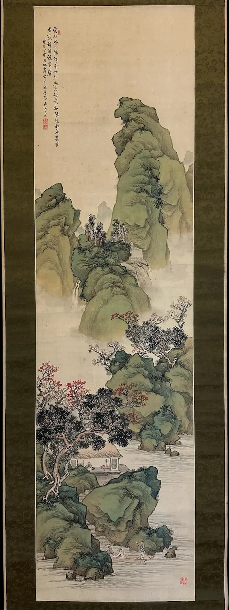 Kanō Uhō — Secluded Dwelling by an Autumn Stream, Meiji Period