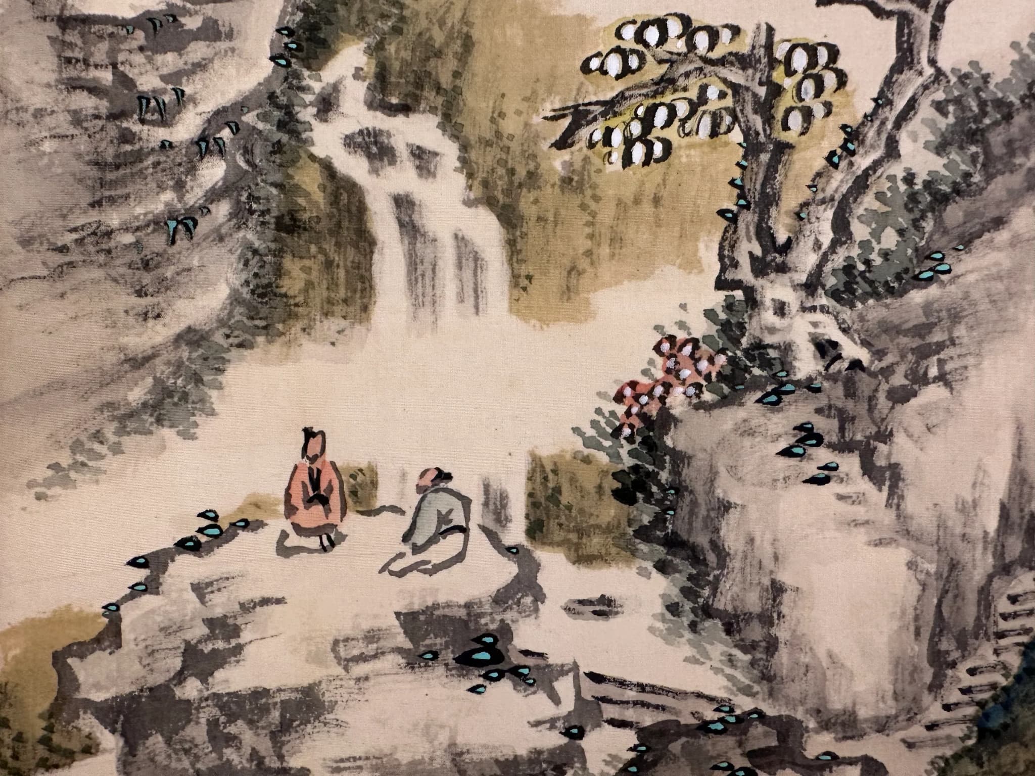 Tanaka Hakuin — Noble Scholar Contemplating the Waterfall, Taishō Period