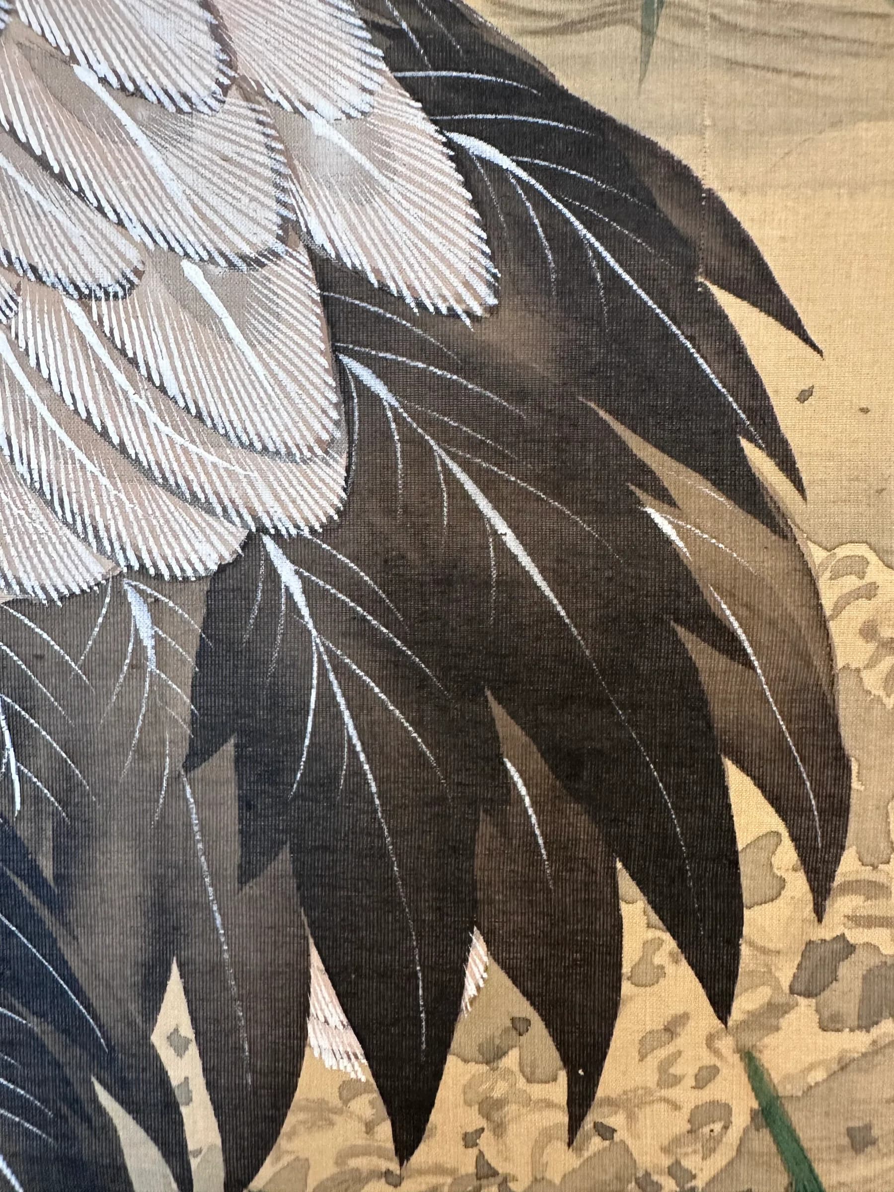 Watanabe Kaiko — Cranes with Rising Sun, Taishō Period