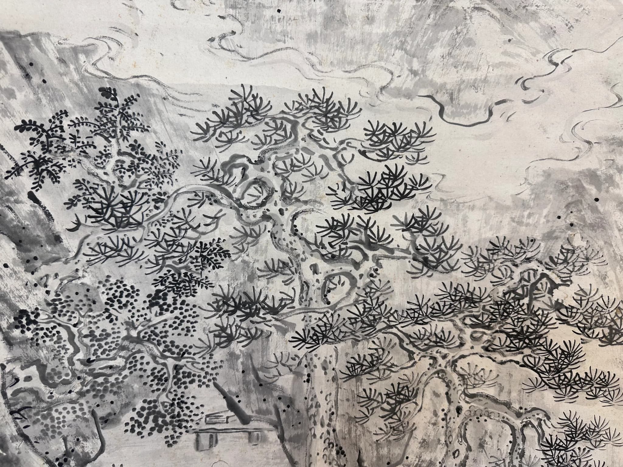Takaku Aigai — Noble Scholar Reading among Pines and Cranes, Edo period, early 19th century