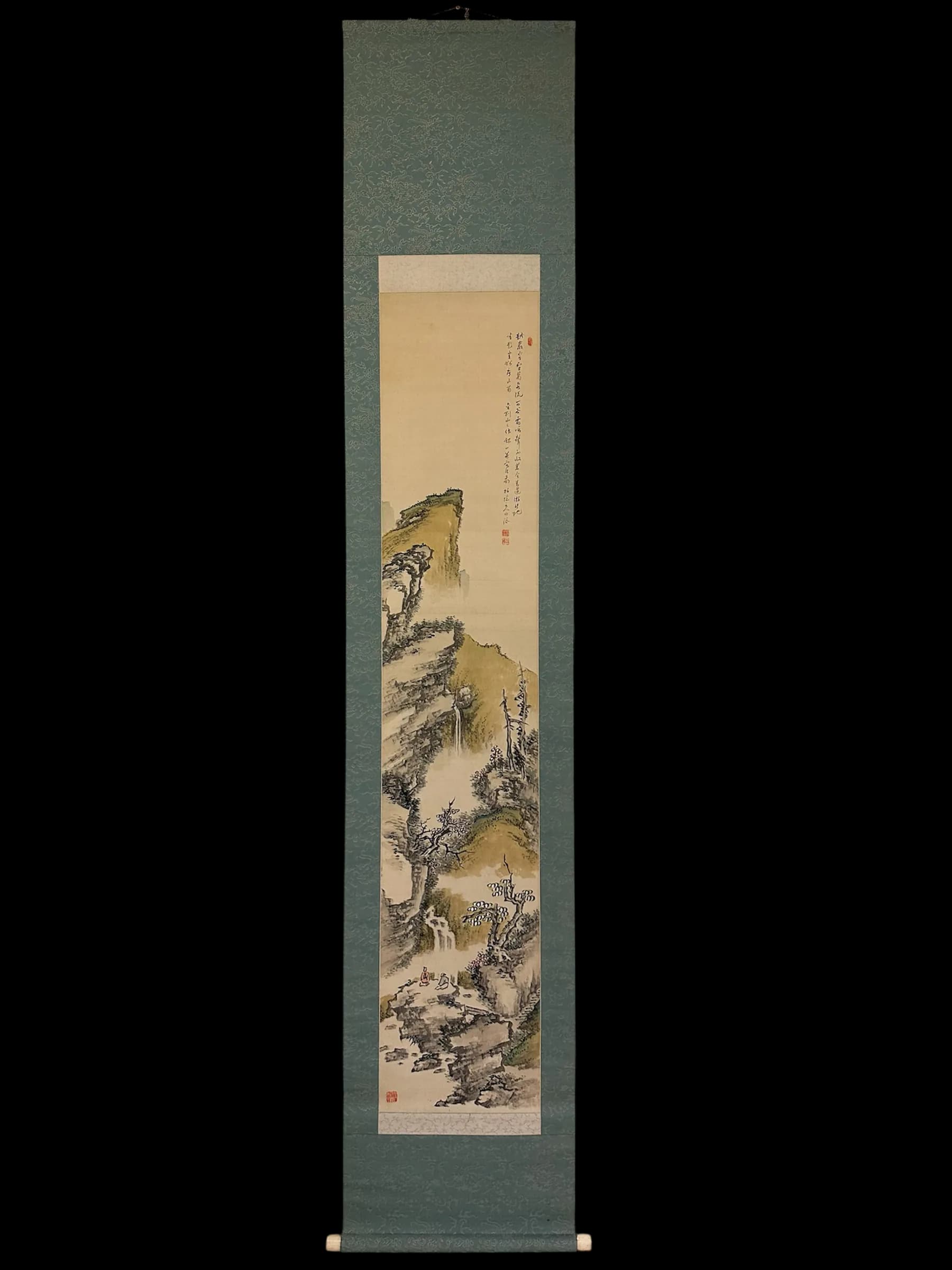 Tanaka Hakuin — Noble Scholar Contemplating the Waterfall, Taishō Period
