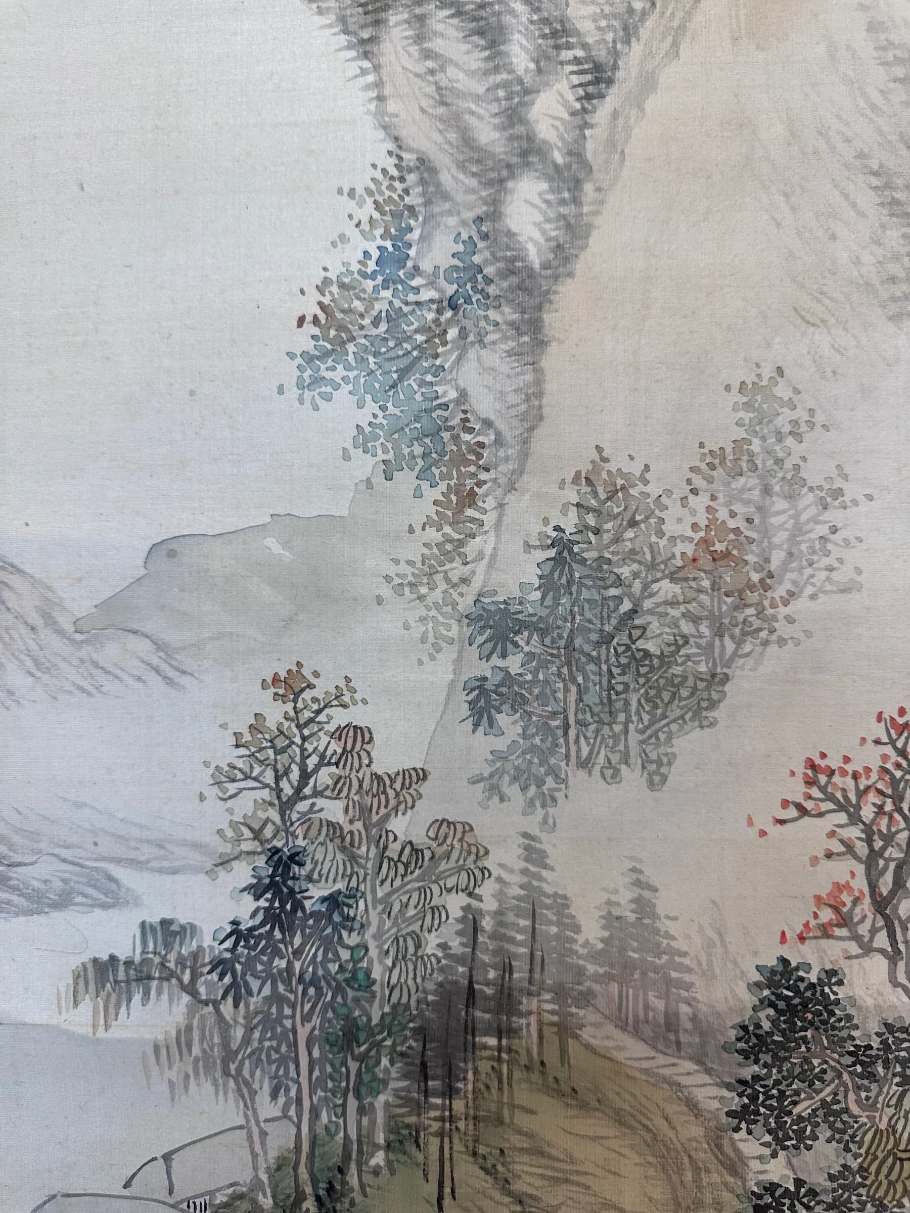 Mori Kinseki — Visiting a Friend by an Autumn Stream, Meiji Period