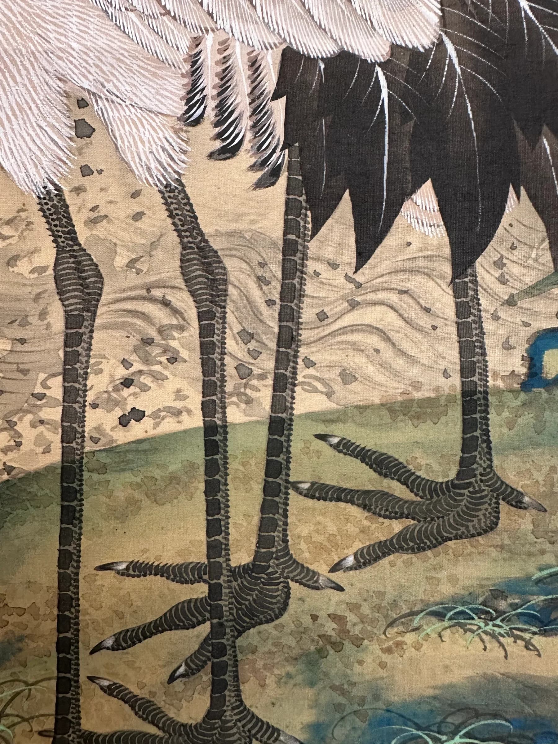 Watanabe Kaiko — Cranes with Rising Sun, Taishō Period